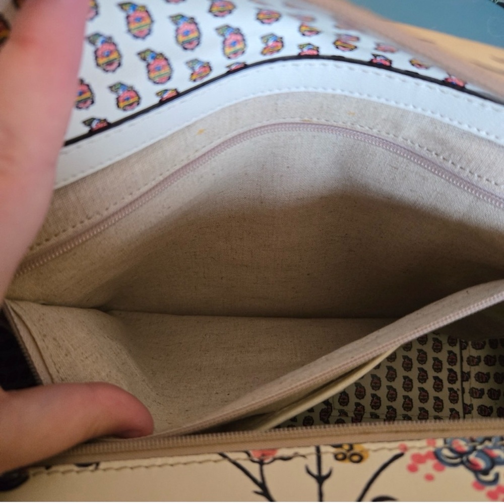 Tory Burch Parker Small Floral Tote - Cream and Multicolor EUC - Picture 14 of 16